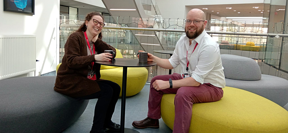 Lucia Lombardi and her colleague, Dr. Simon Cameron