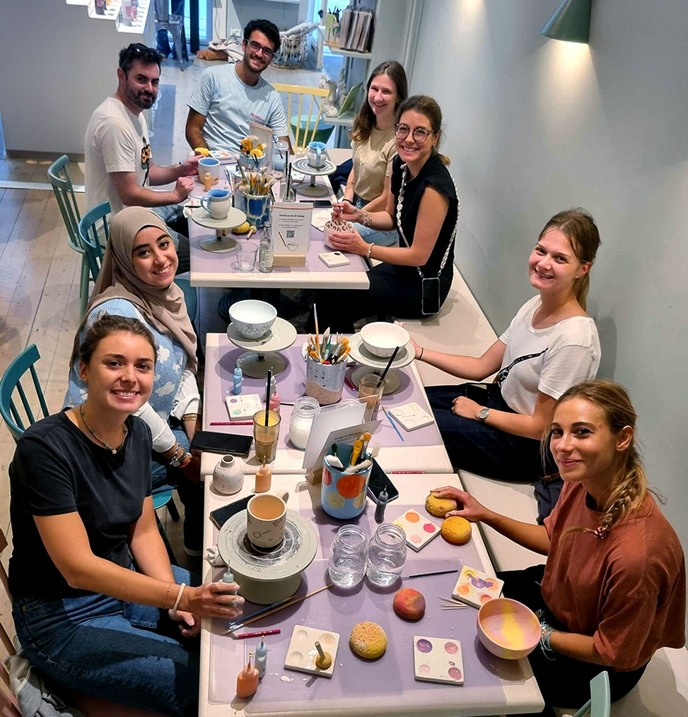 The Olsen Group at Pottery Class