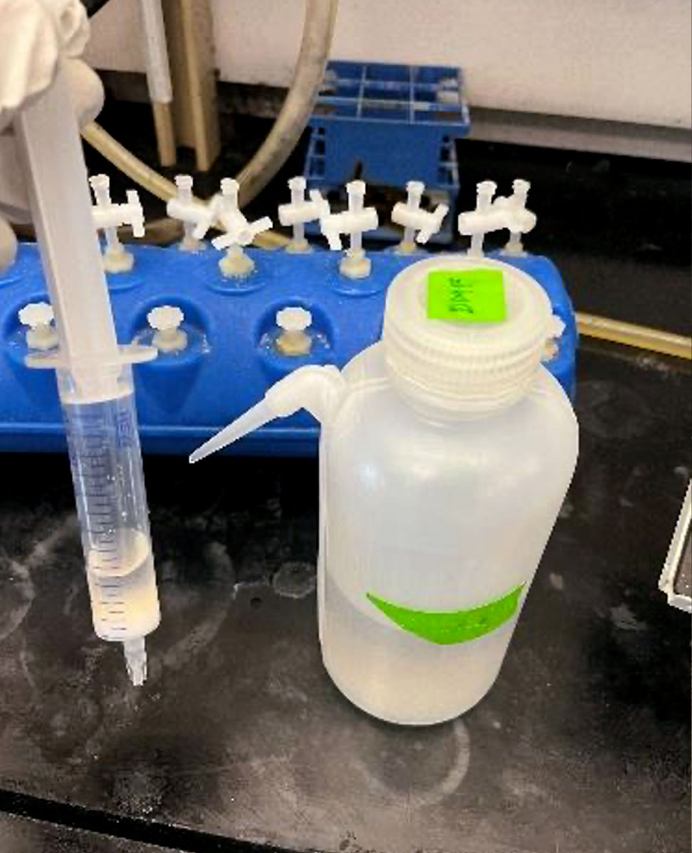 Fritted syringe component